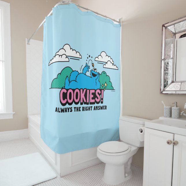 Cookie Monster | Cookies Always the Right Answer Shower Curtain (In Situ)