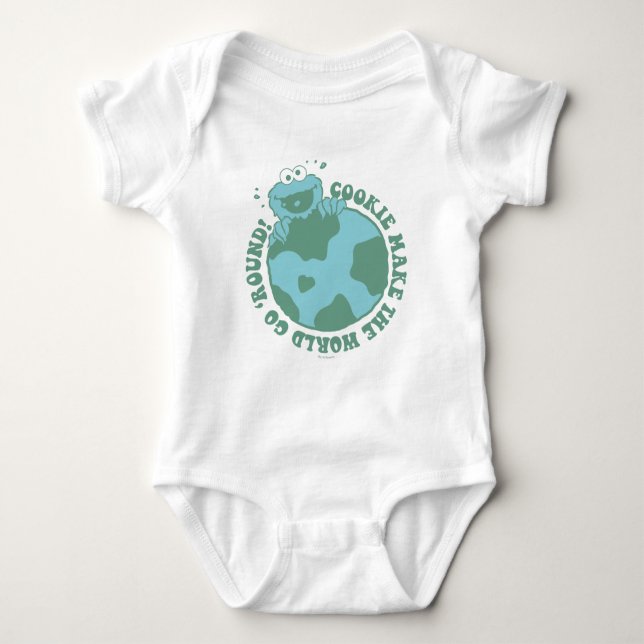 Cookie Monster | Cookies Make the World Go Round Baby Bodysuit (Front)