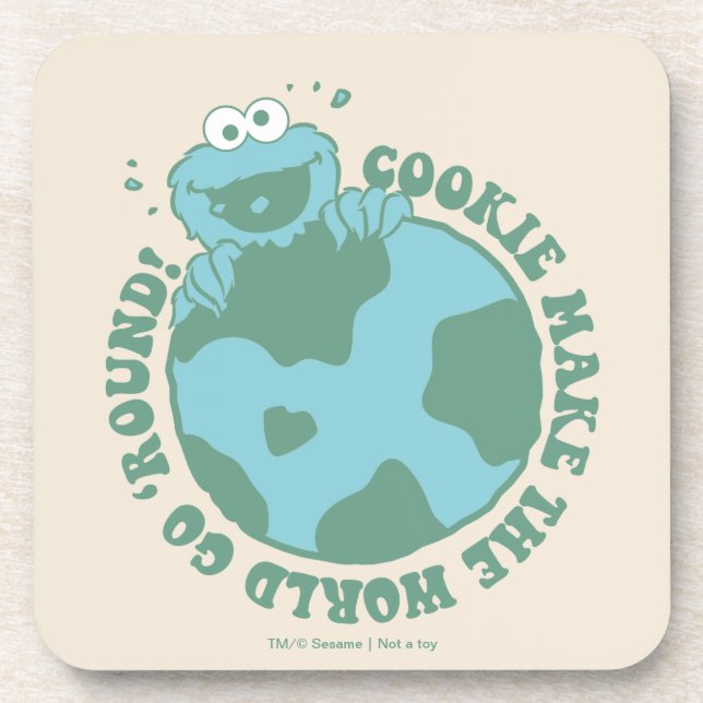 Cookie Monster | Cookies Make the World Go Round Coaster (Front)