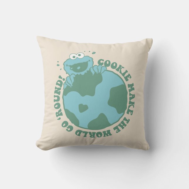 Cookie Monster | Cookies Make the World Go Round Cushion (Front)