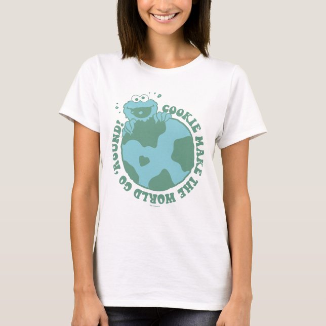 Cookie Monster | Cookies Make the World Go Round T-Shirt (Front)