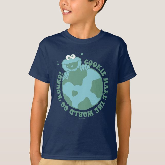 Cookie Monster | Cookies Make the World Go Round T-Shirt (Front)