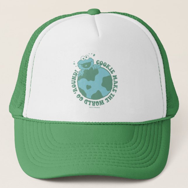 Cookie Monster | Cookies Make the World Go Round Trucker Hat (Front)