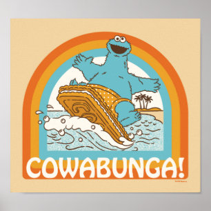 Cookie Monster Cowabunga! Poster