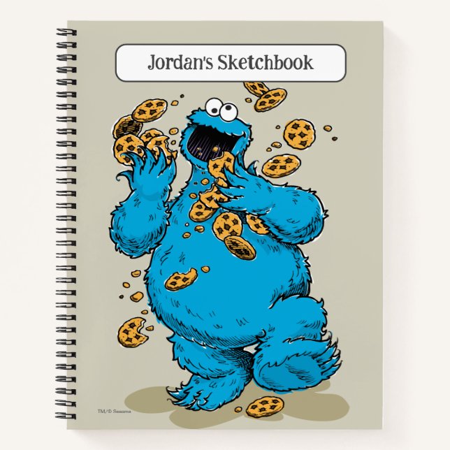 Cookie Monster Crazy Cookies Drawing Notebook (Front)