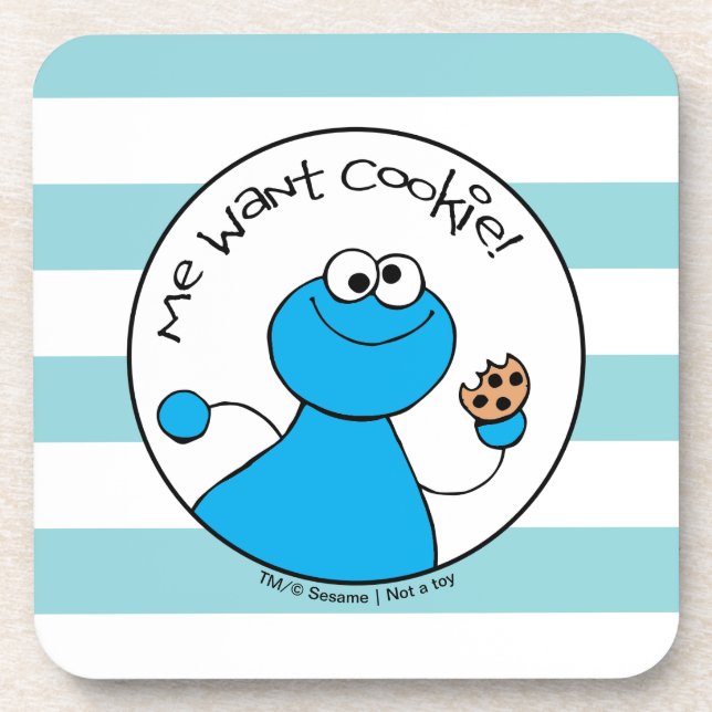 Cookie Monster Doodley Graphic Coaster (Front)