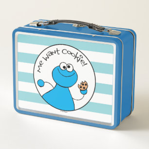 Cookie Monster Doodley Graphic Metal Lunch Box
