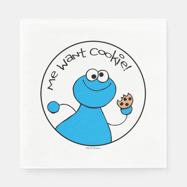Cookie Monster Doodley Graphic Napkin (Front)