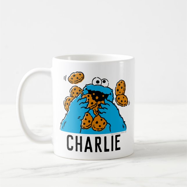 Cookie Monster Eating All the Cookies Coffee Mug (Left)