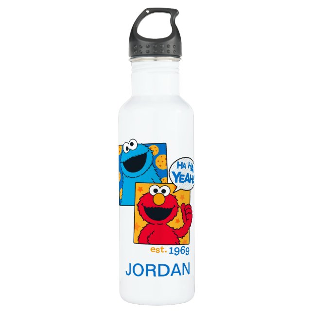 Cookie Monster & Elmo | Ha Ha Yeah 710 Ml Water Bottle (Front)