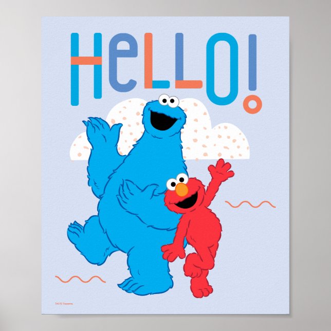 Cookie Monster & Elmo Hello! Poster (Front)