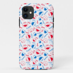 Cookie Monster & Elmo   Red & Blue Pattern iPhone 11 Case