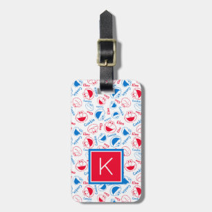 Cookie Monster & Elmo Red & Blue Pattern Luggage Tag
