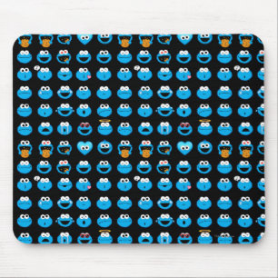 Cookie Monster Emoji Pattern Mouse Pad