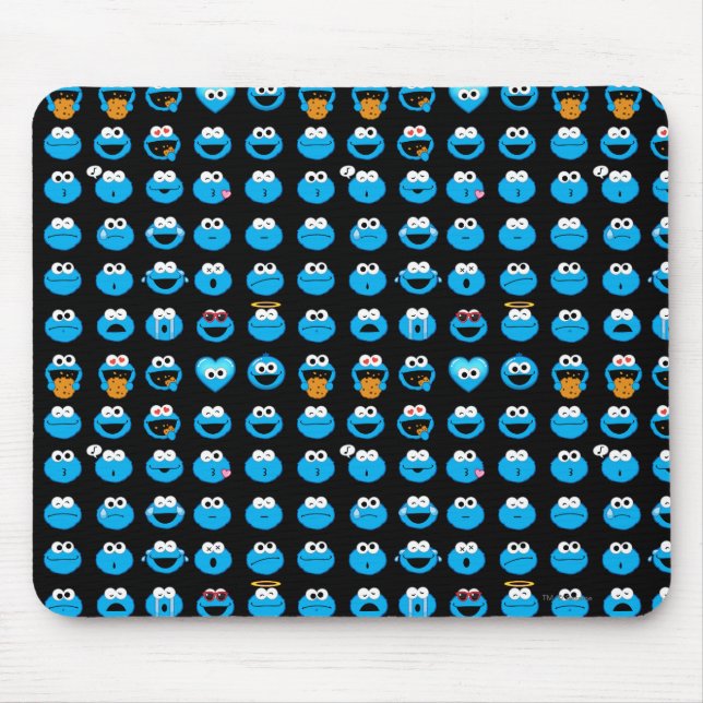 Cookie Monster Emoji Pattern Mouse Pad (Front)