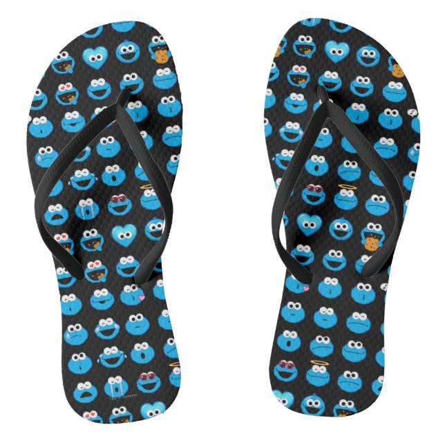 Cookie Monster Emoji Pattern Thongs (Footbed)