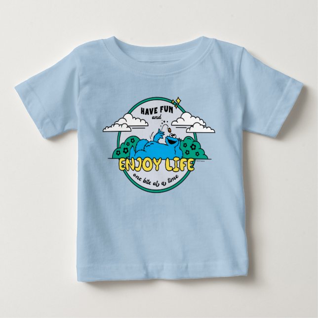 Cookie Monster | Enjoy Life One Bite at a Time Baby T-Shirt (Front)