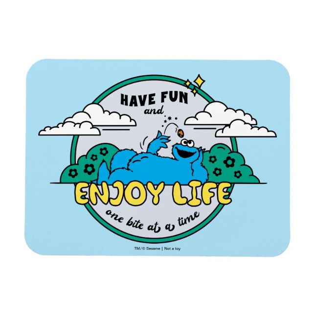 Cookie Monster | Enjoy Life One Bite at a Time Magnet (Horizontal)