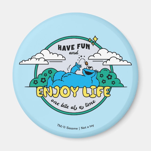 Cookie Monster | Enjoy Life One Bite at a Time Magnet (Front)