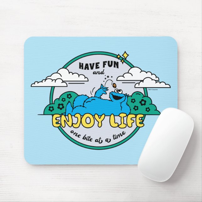 Cookie Monster | Enjoy Life One Bite at a Time Mouse Pad (With Mouse)