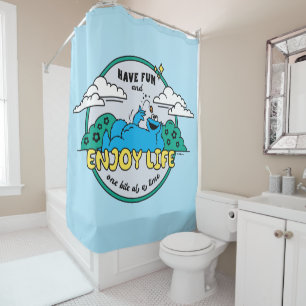 Cookie Monster   Enjoy Life One Bite at a Time Shower Curtain