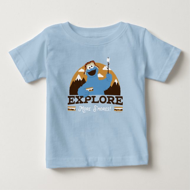 Cookie Monster | Explore More S'mores Baby T-Shirt (Front)