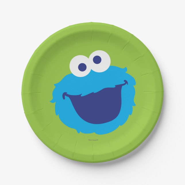 Cookie Monster Face Paper Plate (Front)