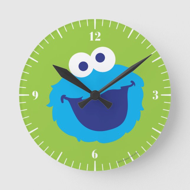 Cookie Monster Face Round Clock (Front)