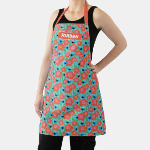 Cookie Monster Floral Pattern 2 Apron