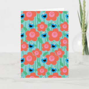 Cookie Monster Floral Pattern Card