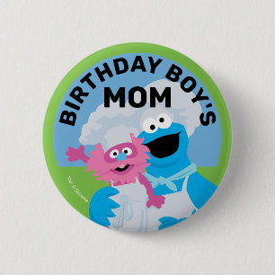 Cookie Monster Food Truck Birthday Boy's Mum 6 Cm Round Badge