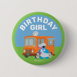 Cookie Monster Food Truck Birthday Girl 6 Cm Round Badge