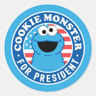 Cookie Monster for President Classic Round Sticker