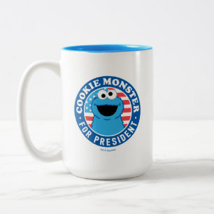 Cookie Monster for President Two-Tone Coffee Mug