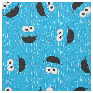 Cookie Monster Fur Face Pattern Fabric