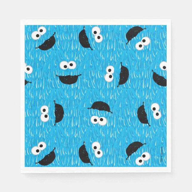 Cookie Monster Fur Face Pattern Napkin (Front)