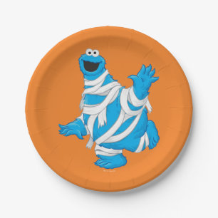 Cookie Monster   Halloween Mummy Paper Plate