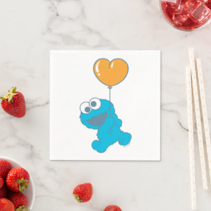 Cookie Monster Heart Balloon Napkin