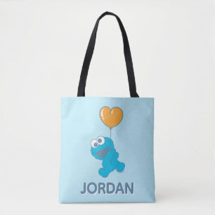 Cookie Monster Heart Balloon Tote Bag