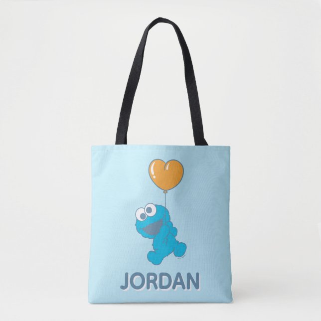 Cookie Monster Heart Balloon Tote Bag (Front)