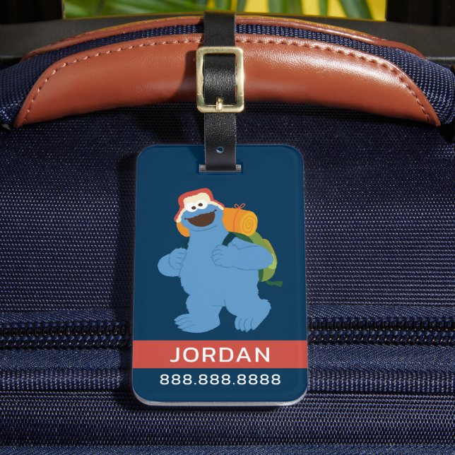 Cookie Monster Hiking | Add Your Info Luggage Tag (Front Insitu 2)