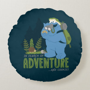 Cookie Monster   In Search of Adventure…And Cookie Round Cushion