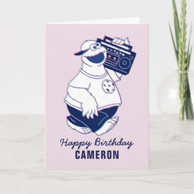 Cookie Monster | Jamming with the Boom Box Card (Front)