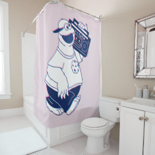 Cookie Monster   Jamming with the Boom Box Shower Curtain