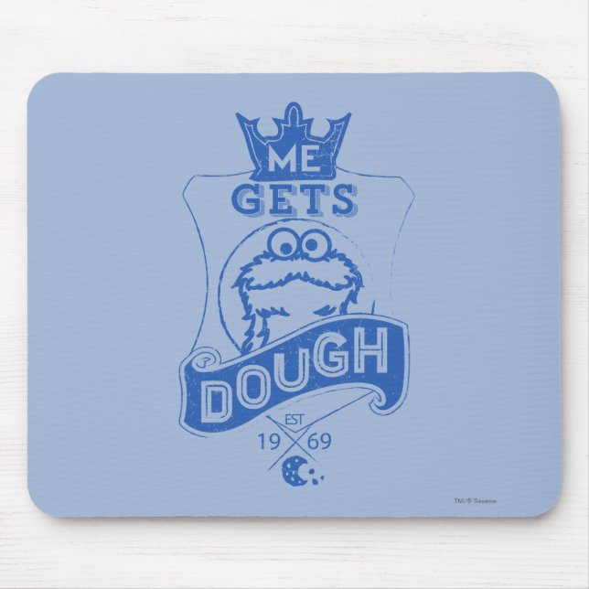 Cookie Monster Me Gets Dough Mouse Pad (Front)