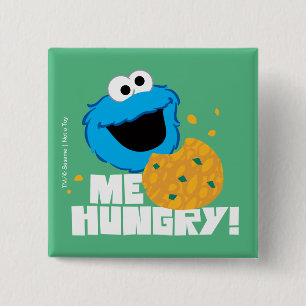 Cookie Monster   Me Hungry! 15 Cm Square Badge