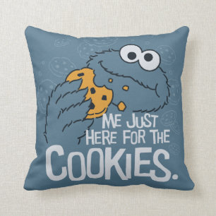 Cookie Monster   Me Just Here for the Cookies Cushion