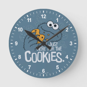 Cookie Monster   Me Just Here for the Cookies Round Clock