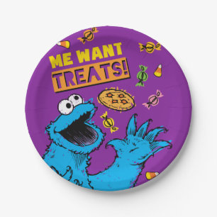 Cookie Monster - Me Wants Treats Paper Plate