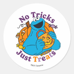 Cookie Monster No Tricks Just Treats Classic Round Sticker